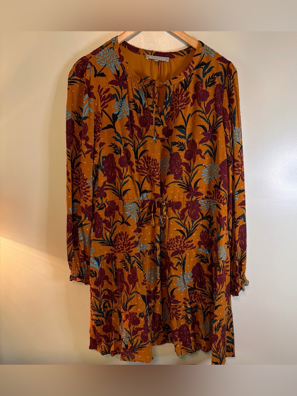 Women’s Boho Floral Midi Dress Lined Casual Stitch Fix Daniel Rainn Size L